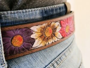 western belt flower belts leather handmade belts cowgilr cowboy belts (5)