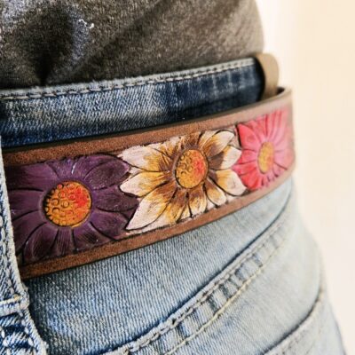 western belt flower belts leather handmade belts cowgilr cowboy belts (5)