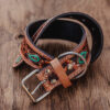 Prairie Sunflower Leather Dog Collar - Hand-Painted Western - view 11
