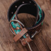 Prairie Blue Leather Dog Collar - Hand-Painted Western Style - view 8