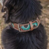 Prairie Blue Leather Dog Collar - Hand-Painted Western Style - view 12