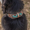 Prairie Blue Leather Dog Collar - Hand-Painted Western Style - view 9