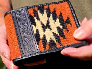 western duffel bags leather travel bag burnt orange black leather wallet western purse (10)