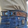 Western Beaded Belt - Leather Belt - Blue Mesa - view 3