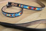 beaded dog collar and beaded leash leather dog collar ranch hand western dog leash (6)