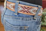 beaded western belt basketweave stamp cowboy belt (3)