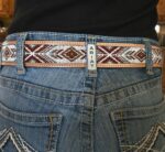 beaded western belt basketweave stamp cowboy belt (5)