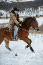 chocolate roughout headstall with white buckstitch ranch hand (3)