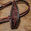 Antique Leather Wide Browband Headstall - Bridle with Tooling - view 6