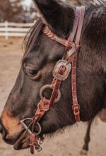 western bridle leather headstall for horses western horse tack ranch hand (4)