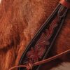 Antique Leather Wide Browband Headstall - Bridle with Tooling - view 7