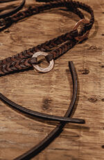 reins split reins and roping reins. twisted iron rose gold metal ring reins ranch hand (12)