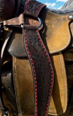 Buckstitch breast collar. handmade leather horse tack by ranch hand (8)