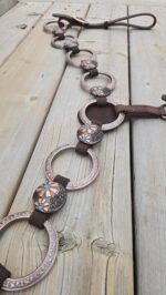 metal ring breast collar handmade leather western breast collar by ranch hand with copper rings (14)