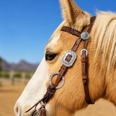 Shop Western Horse Tack, Western Bags and Leather Dog Collars 21 1 Silver sage twisted iron metal ring headstall browband ranch hand