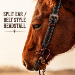 Turquoise Buckstitch - Belt Style Split Ear Headstall