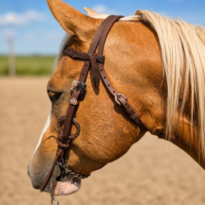 metal ring western bridle headstall ranch hand