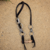 Black Iron One Ear Headstall - Black Leather Western Bridle - view 4