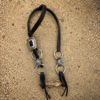 Black Iron One Ear Headstall - Black Leather Western Bridle - view 2