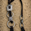 Black Iron One Ear Headstall - Black Leather Western Bridle - view 3