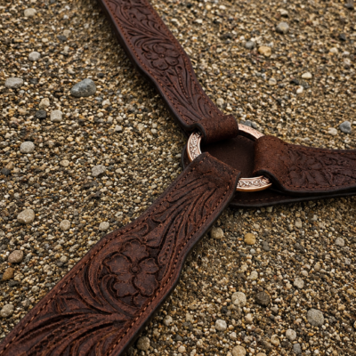 rough rider tooled breast collar roughout leather horse tack horse tack