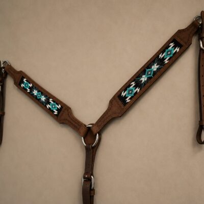 Diamonds in Turquoise Beaded Breast Collar - view 2