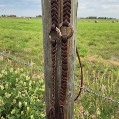 Rose Gold Metal Ring Reins - Twisted Iron - view 2