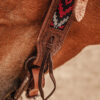 apache red beaded browband headstall western bridle ranch hand horse tack red beaded bridle breast collar (12)