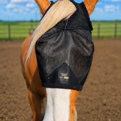 Fly Mask - No Ear Fly Mask with Forelock Protection, Raised Eye Clearance & Adjustable Velcro Fit