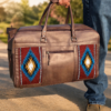 western duffel bag leather diaper back tooled leather travel bag (11)